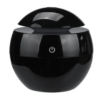 เครื่องเพิ่มความชื้นในอากาศแบบพกพา Essential ไฟฟ้าอัลตร้าโซนิคเครื่องพ่นอโรมาไฟ LED กลางคืนเบาก้านปักน้ำมันหอมระเหยน้ำมันหอมระเหยสีดำ