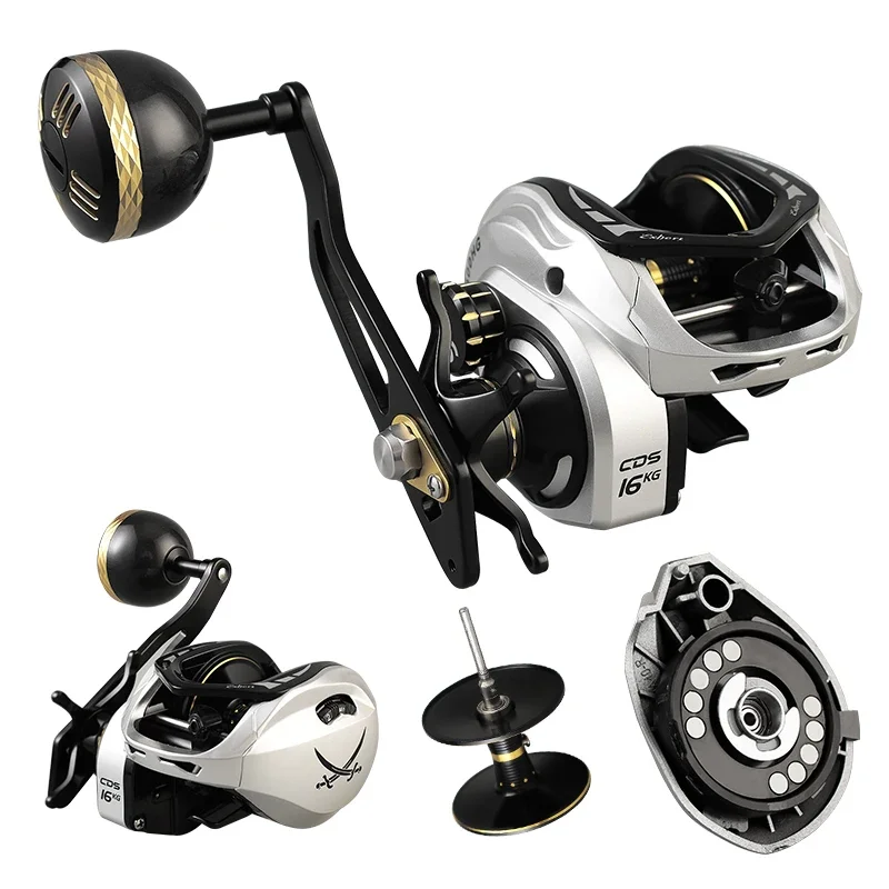 6.3:1 258g 16kg Sea Fishing Metal Baitcasting Reel Boat Jigging Fishing Reels Carrete Pesca Drag Fishing Reel