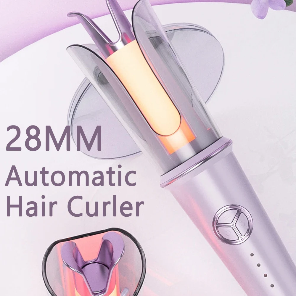 

Automatic Hair Curler 28mm Auto Rotating Auto Hair Curling Iron Ceramic Rotating Air Curler Professional Curling Iron tool