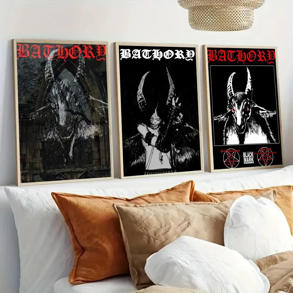B-Bathory Quorthon band Poster Modern Home Living Bedroom Bar Hallway Waterproof Wall Art Aesthetic Decor