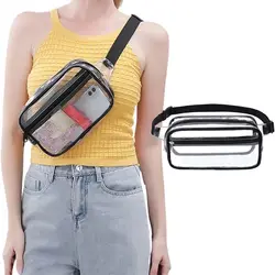 Transparent PVC Waterproof Running Hiking Travel Waist Bag Wash Bag Crossbody Bag Makeup Bag Chest Bag Single Shoulder