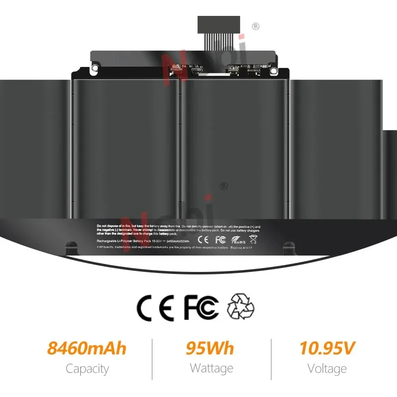 NOBI A1417 Laptop Battery for Apple MacBook Pro 15" A1398 Retina 2012 2013 2014 Year MC975LL/A MC976LL/A MD831LL/A ME665LL/A