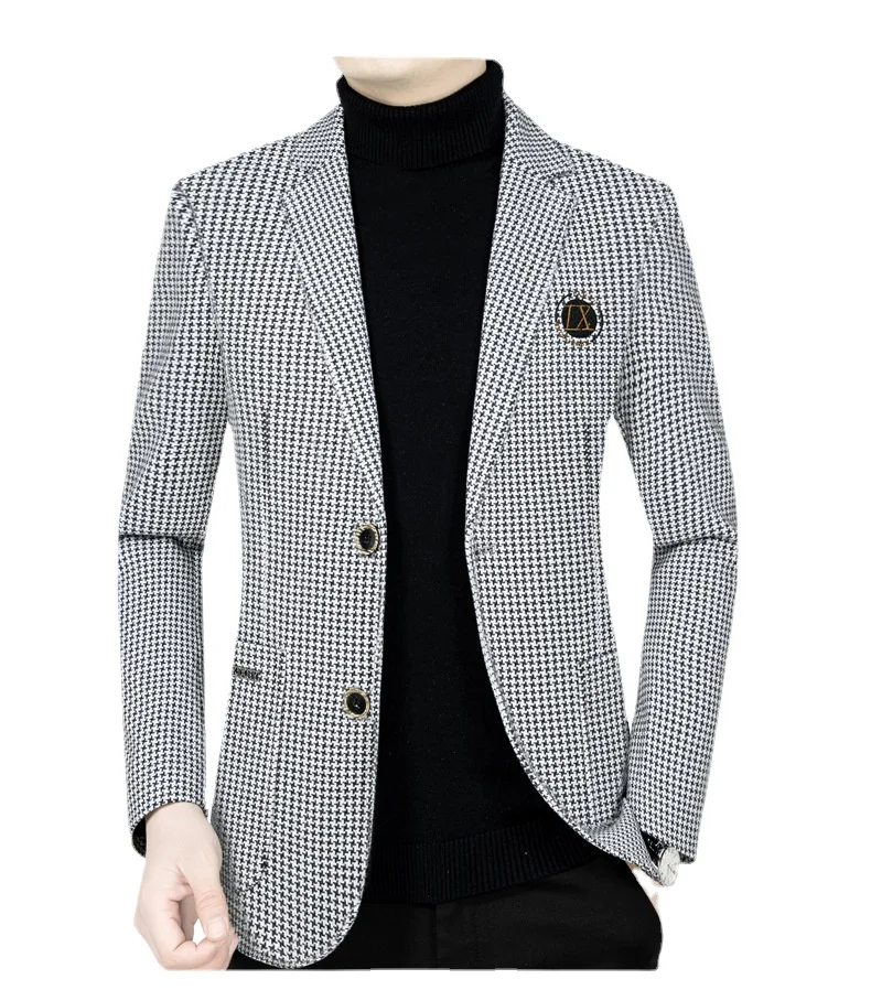 New Spring Men Business Casual Blazers Jackets Autumn Suits Coats High Quality Male Slim Blazers Jackets Plaid Blazers Coats 4XL