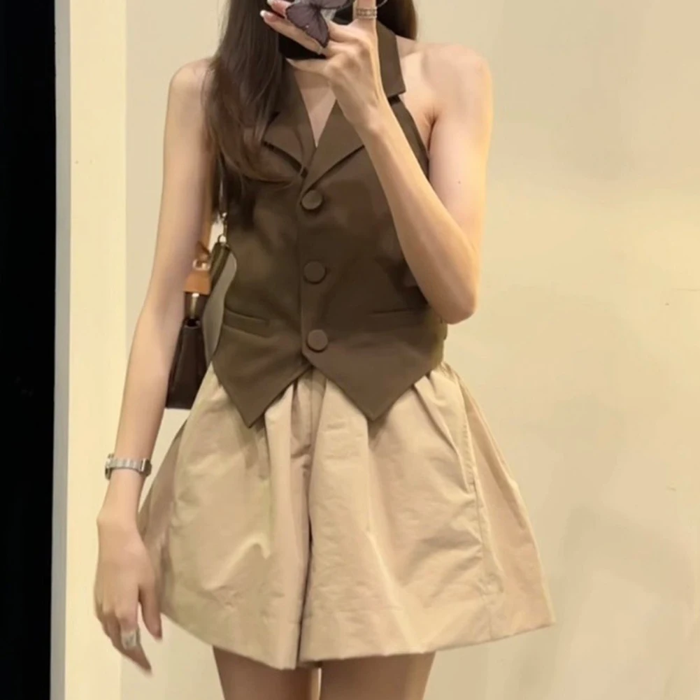 2025 New! Premium Women's Essential Fashion Vest & High-Waist Pleated Skirt Set, Effortless Elegance For Any Occasion