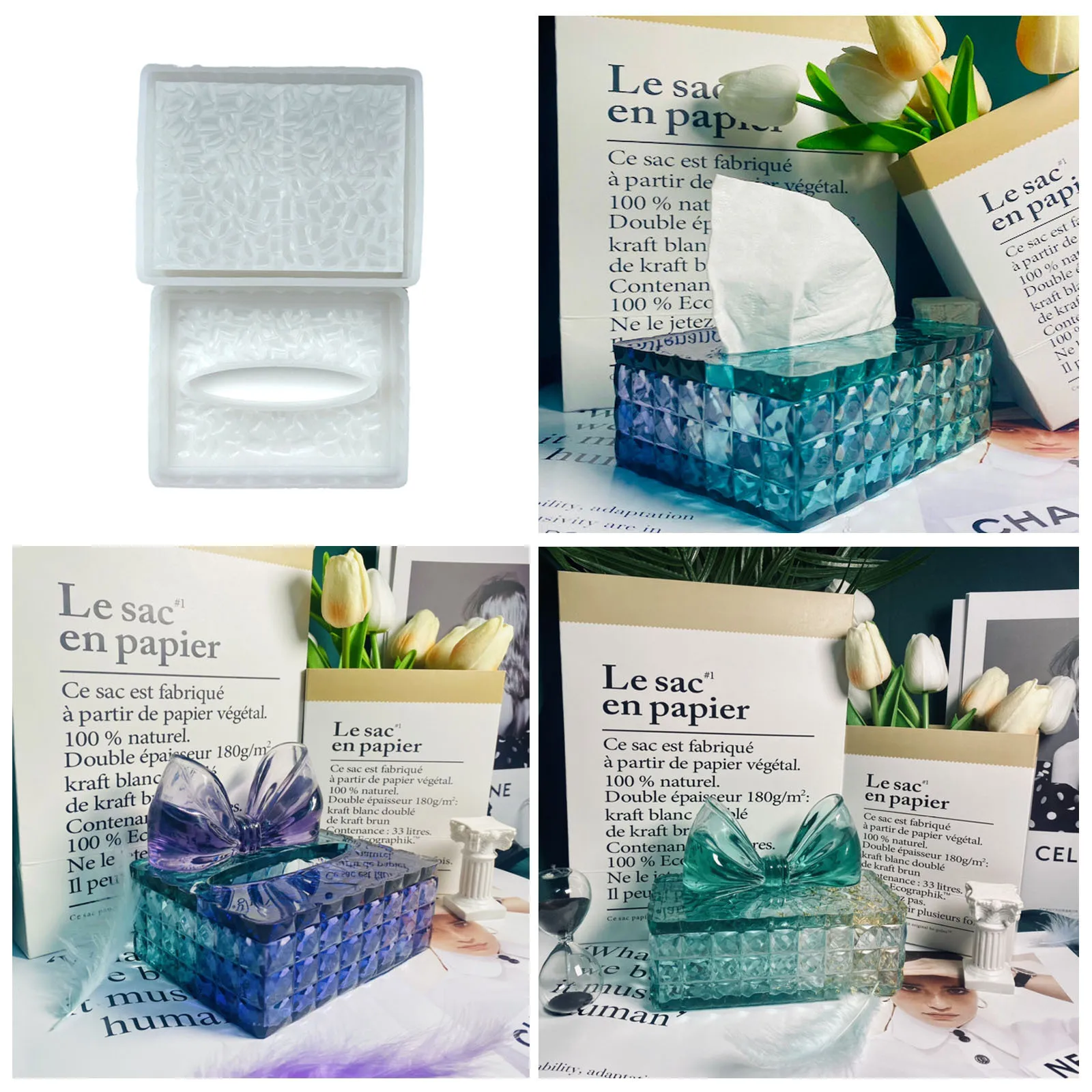 

Коробка для салфеток, силиконовая форма для смолы, сделай сам, коробка для хранения ювелирных изделий, форма для хранения салфеток, подарочная коробка, эпоксидная смола, держатель для салфеток, формы