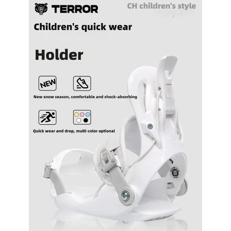 Luckyboo-Children\'s Snowboard Bindings, Snowboard Fixer, SP Quick Wear Strap, Ski Equipment