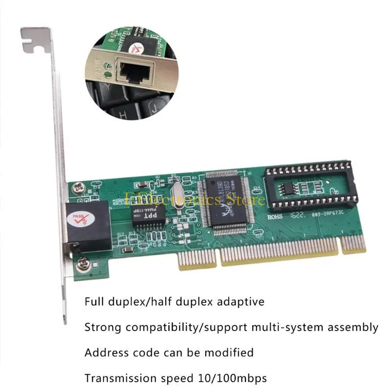 B03C PCI RTL8139D RJ45 Ethernet Network Lan Card NIC Ethernet Lan PCI Card Adapter for Desktop Computer 10/100Mbps
