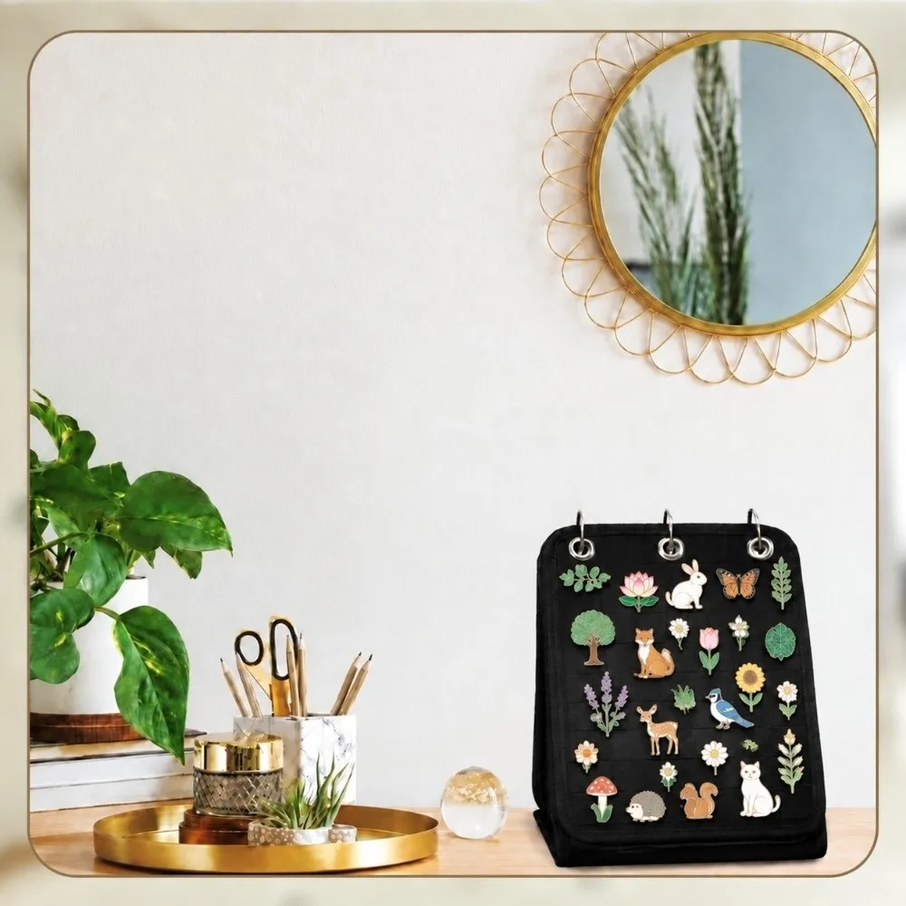 Felt Enamel Pin Display Book Removable Pages Portable Pin Trading Book Pin Badge Display Book Badge Brooch Lapel Pin Storage