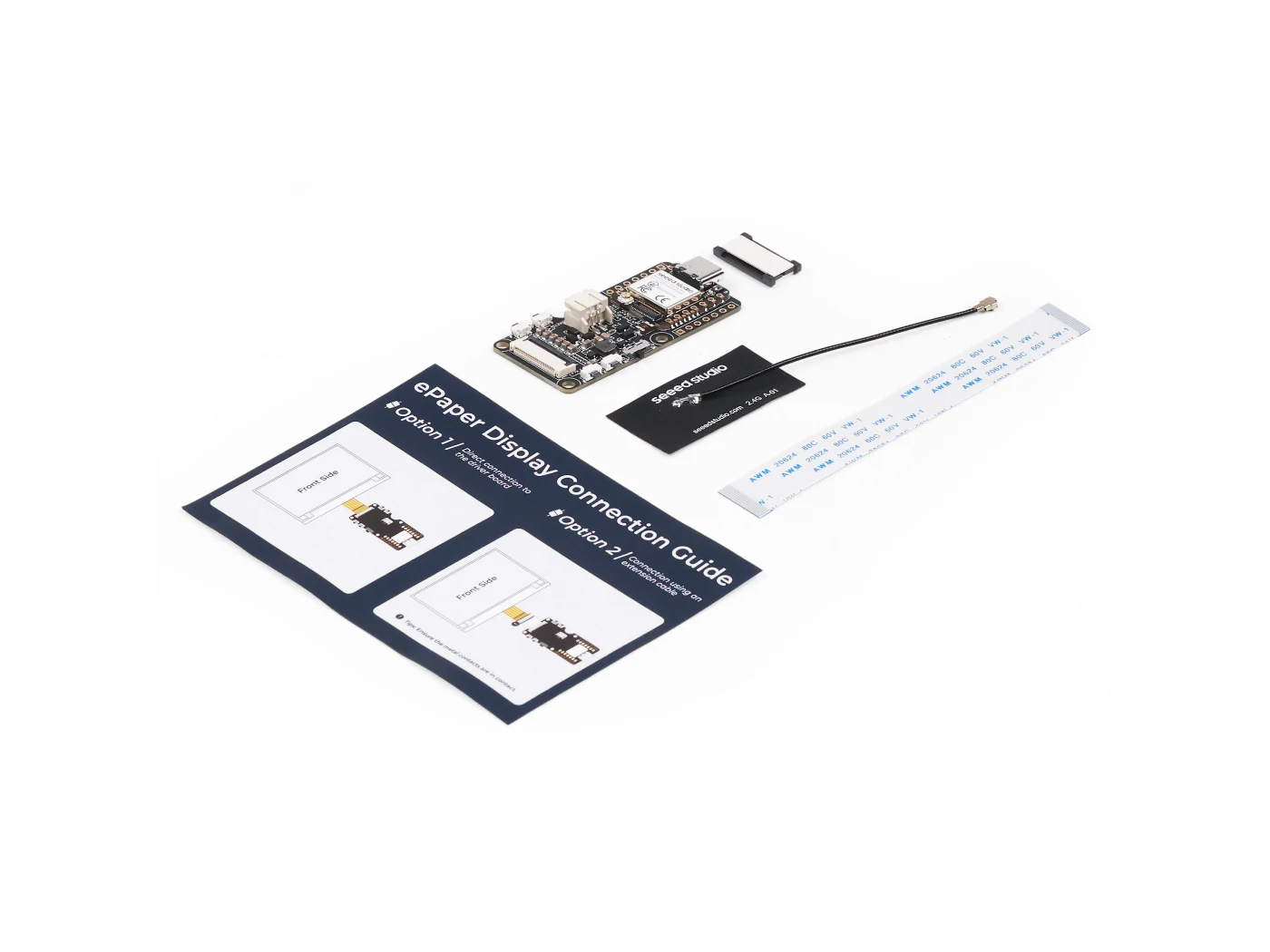 Seeed Xiao ESP32-S3 ePaper Display Board EE05,SenseCraft HMI, support 24pin low-power ePaper display,IO&battery connector switch