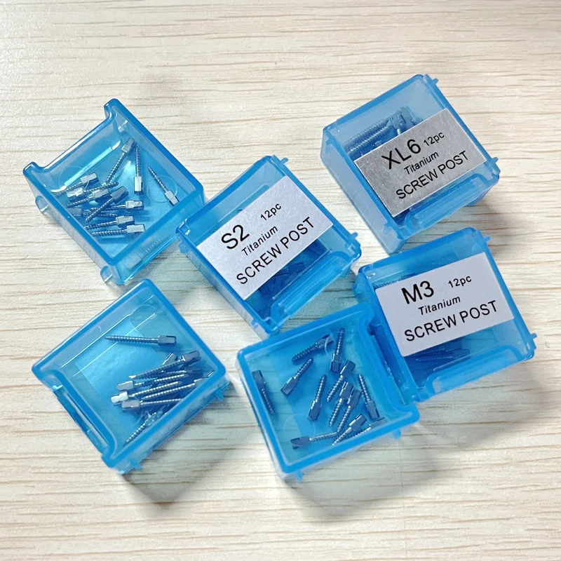 Dental instrument Titanium Plated Screw Post 12pcs Dental Screw Post for Dentist Supplies Dental Materials
