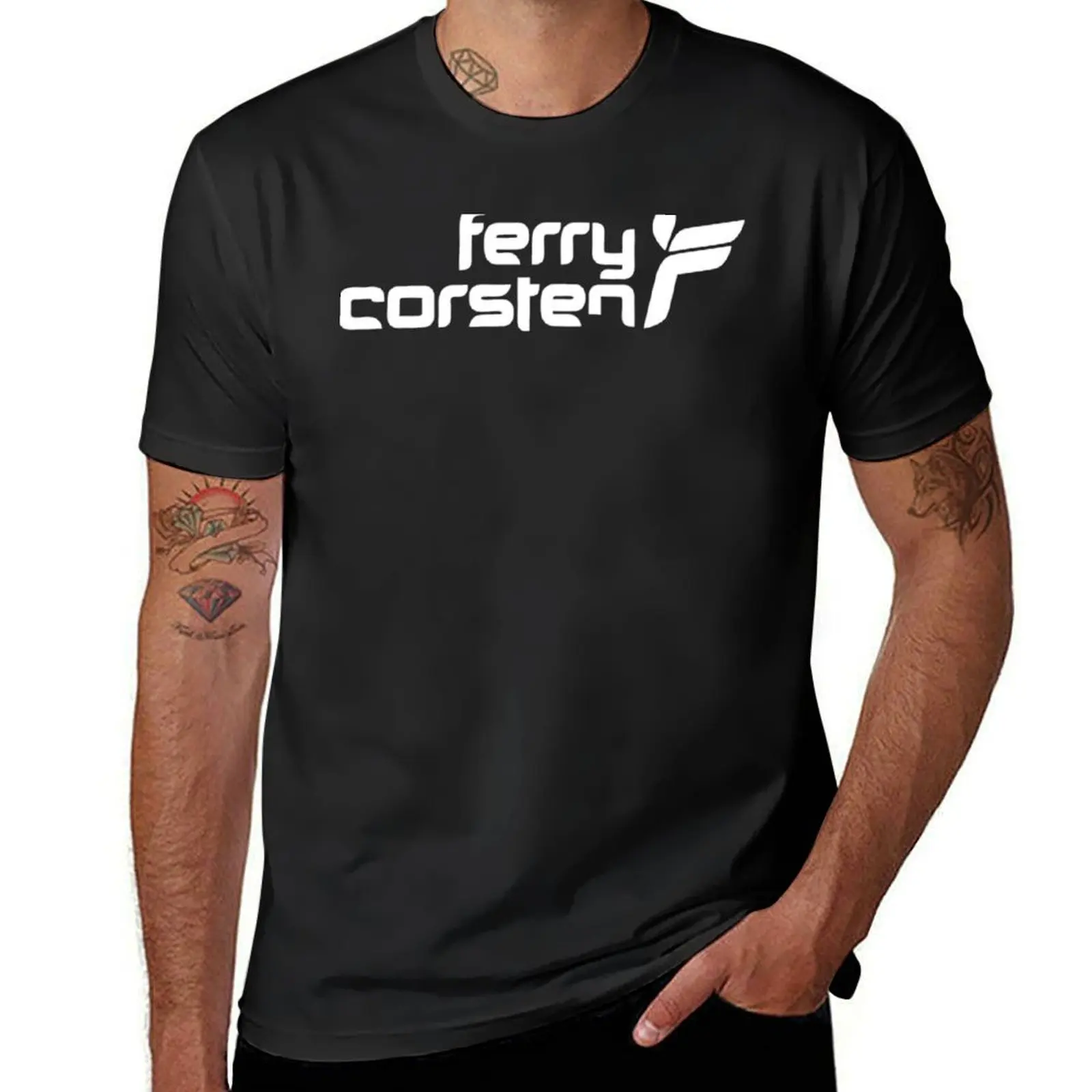 

ЛУЧШИЕ ПРОДАЖИ-футболка с логотипом Ferry Corsten, забавные футболки с мем, мужская одежда, мужские футболки большого размера, повседневные стильные футболки