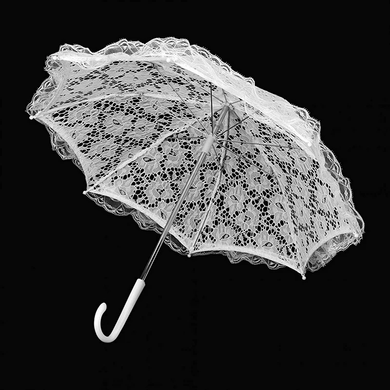 White Wedding Umbrella Women Parasol Lace Umbrella Handmade Photography Prop Umbrella for Wedding Party Decor Stage Use