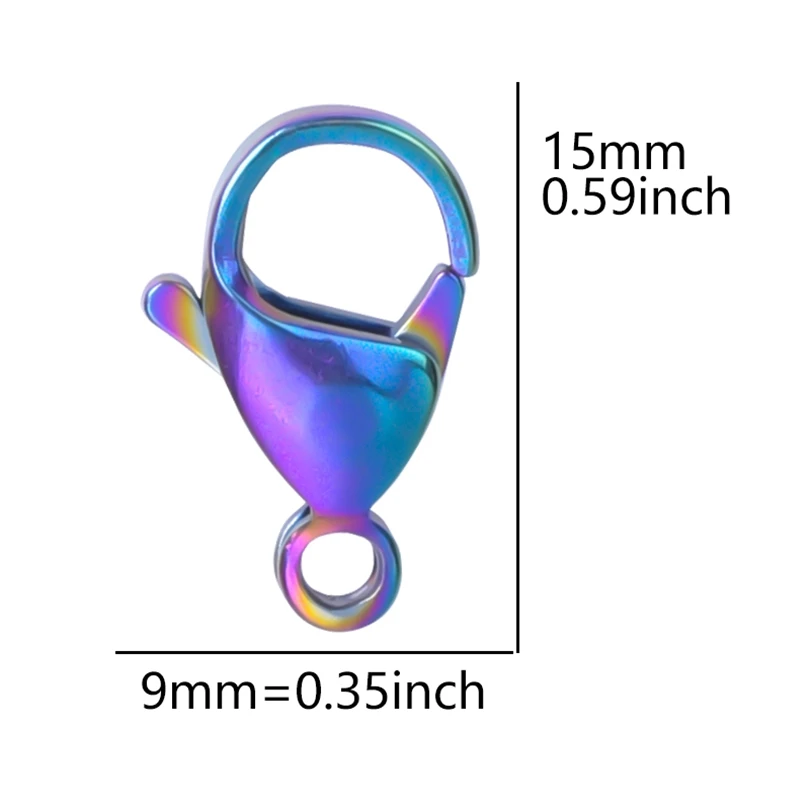 120 pz/set in acciaio inox arcobaleno 6/12mm anelli di salto aperti anelli divisi 15mm chiusure a moschettone ganci gioielli che fanno forniture