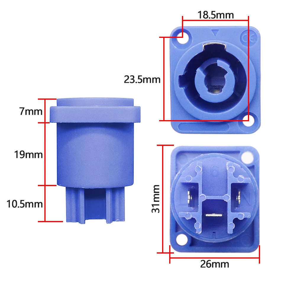 Powercon famale Connector Lockable Cable Connector+Chassis Socket for Electric Drill LED Screen Stage Lighting Power Connecting