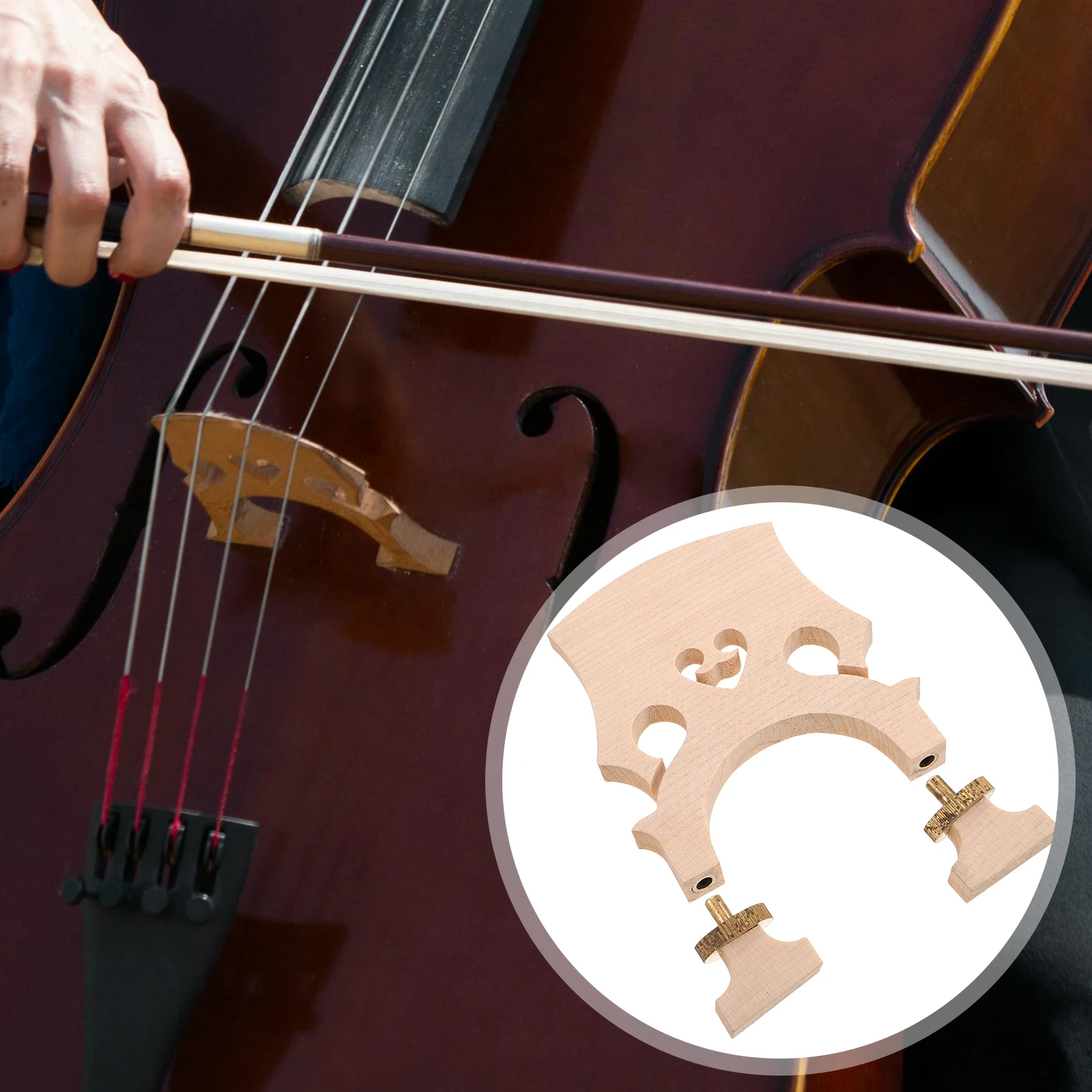 

Adjustable /4 Size Maple Wood European Design Durable For Students Schools Practice Violin Bridge Protector Low Tall