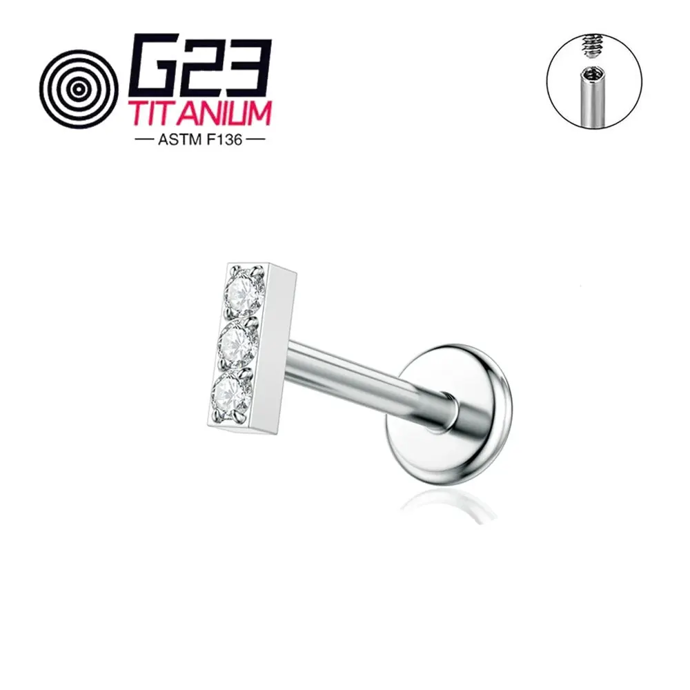 الجملة لطيف ASTM F136 التيتانيوم ثقب الزنمة الغضروف الأذن مربط 16 جرام موضوع داخلي الشفاه مسمار هيئة ثقب المجوهرات