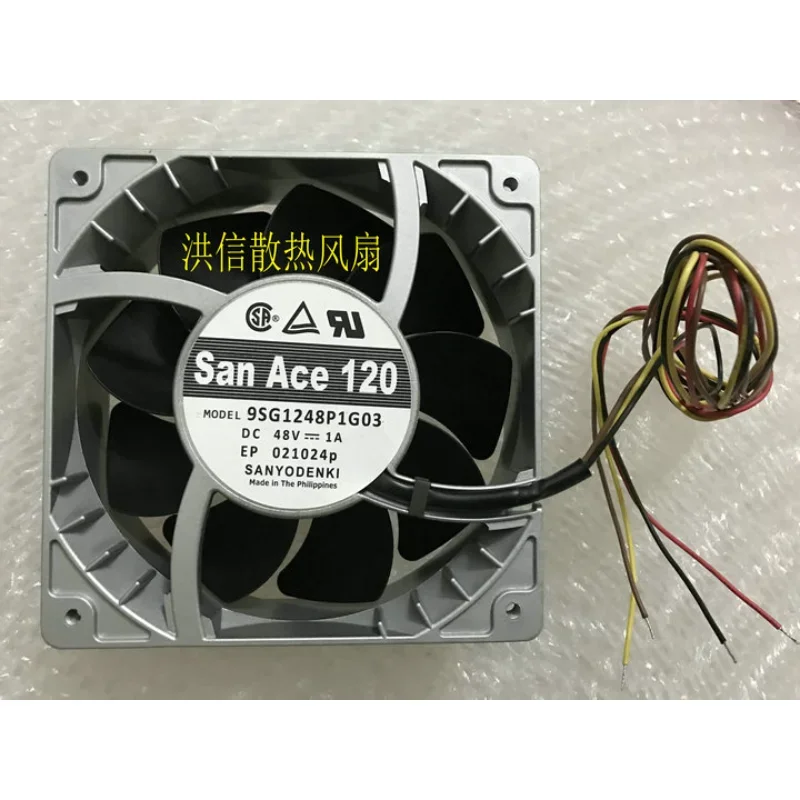 

New CPU Fan for SANYO 9SG1248P1G03 DC 48V 1A High Air Volume Cooling Fan 12038 120*120*38mm