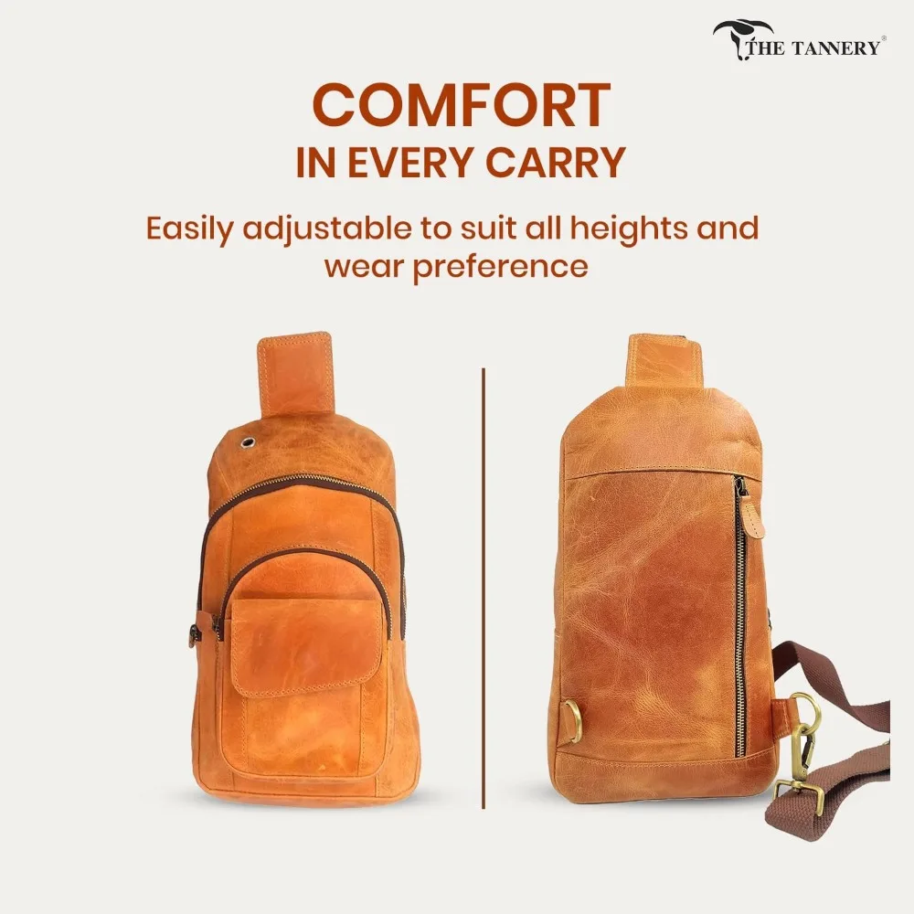 حقيبة ظهر كروس مصنوعة يدويًا من جلد الجاموس للسفر والمشي لمسافات طويلة مع حزام قابل للتعديل، للاستخدام متعدد الأغراض #6