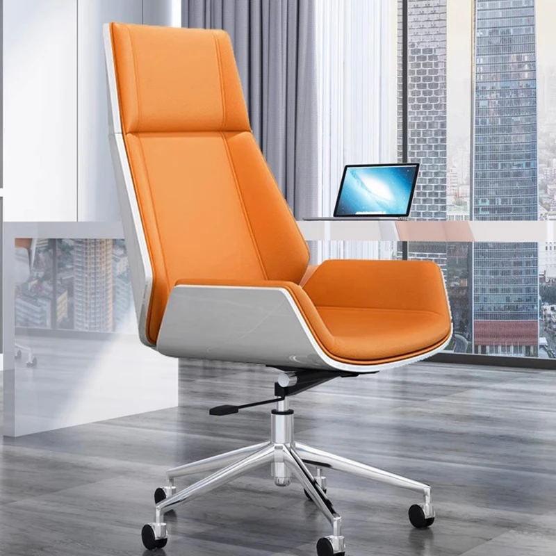 Comfortable Orange Office Chairs Rotating Floor High Back Office Chairs Comfy Chaise Room Cadeiras De Escritorio Furniture