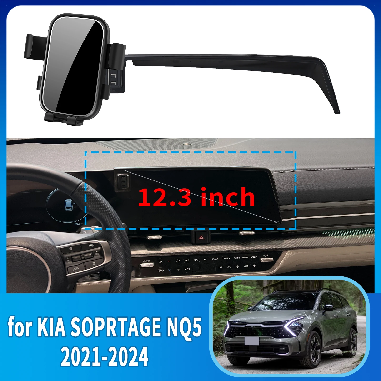 Suporte de Telefone para Carro de Fácil Instalação para KIA SOPRTAGE NQ5 2021 2022 2023 2024