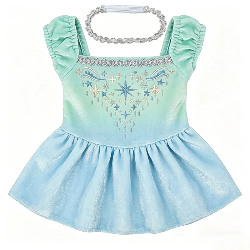 Handmade Princess Doll Outfit with Silver Headband for 18-inch 43cm Doll - Girl's Gift Compatible with Our Generation Doll