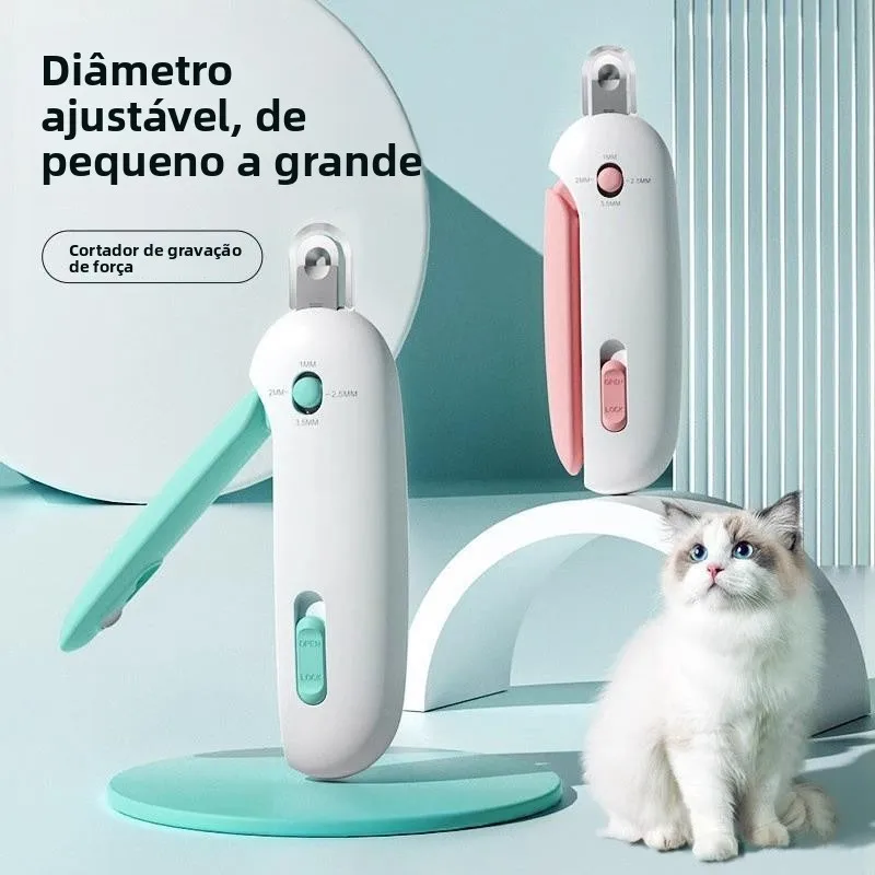 重力式ペット用爪切り-調整可能な丸穴ハサミ-猫とウサギ用-初心者向け小型ブラインドハサミ