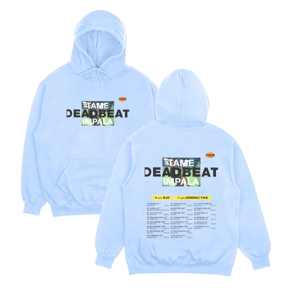 Tame Impala DEADBEAT Tour 2026 Hoodies Rock Band Album Sweatshirts Men Women Hip Hop Vintage Pullovers Asual Oversized Clothing