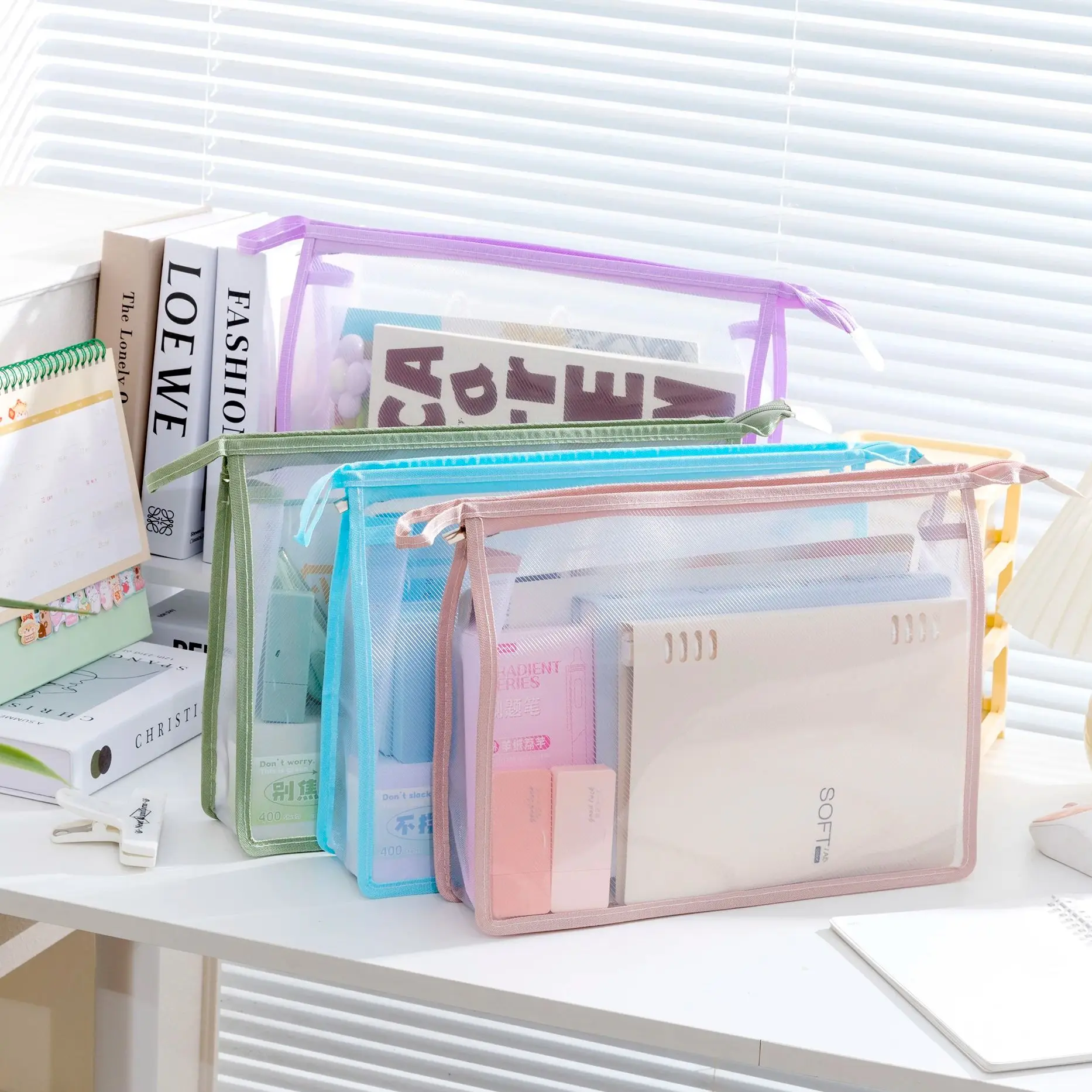 

Waterproof A4 Transparent Handbag Large Capacity Student Storage Bag for Homework Test Papers Document Organizer Thick Book Bag