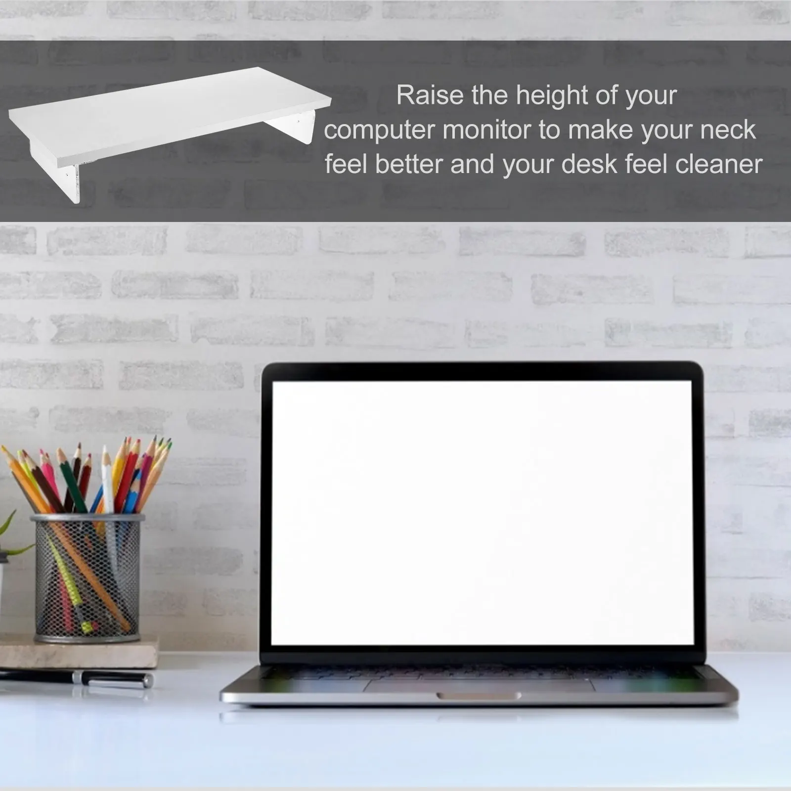 

Computer Screen St 50cm White Desk ganizer Laptop Riser Acrylic Monitor Base Storage Solution Ergonomic Design Durability Focus