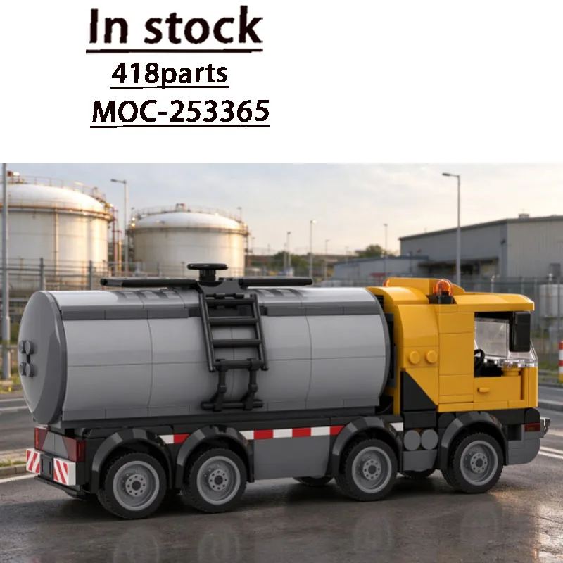 Building Block Model MOC-253365 City Traffic Street Transport Tank Truck 418 Parts Creative Adult Birthday Custom Toy Gift