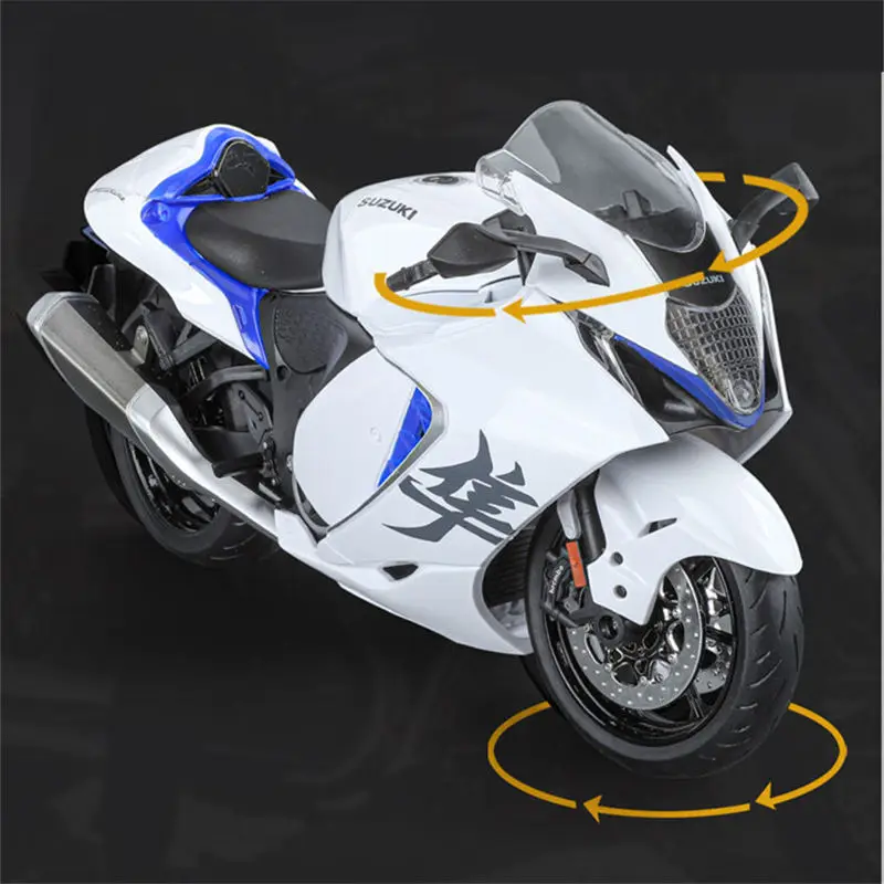 1:9 SUZUKI Hayabusa GSX-1300R Alloy Racing Motorcycle Model Diecast Metal Street Sports Motorcycle Model With Light Kid Toy Gift