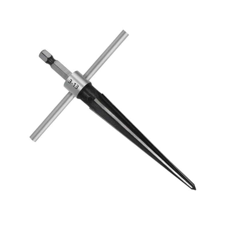 T-Handle Taper Reamer T Handle Detachable Tapered Reamer with 1/4Inch Hex Shank 3-13mm & 5-16mm Reaming Tool