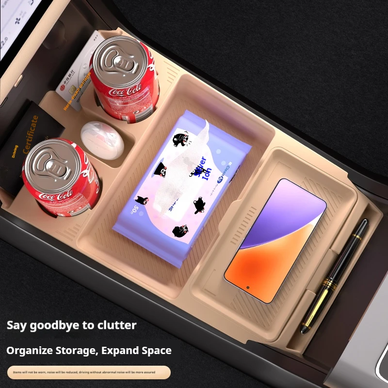 صندوق تخزين من السيليكون لتعديل وحدة التحكم المركزية BYD Song Ldmi وسادة مضادة للانزلاق لتزيين ملحقات السيارة