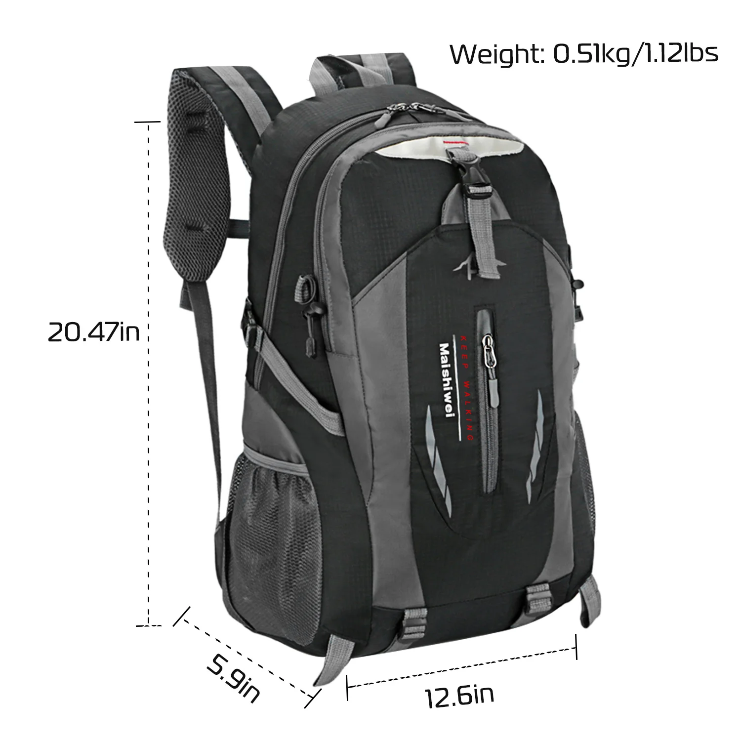 36L Waterproof Pockets Backpack Travel for Camping Hiking Daypack with Multiple Compartments Nylon Backpack