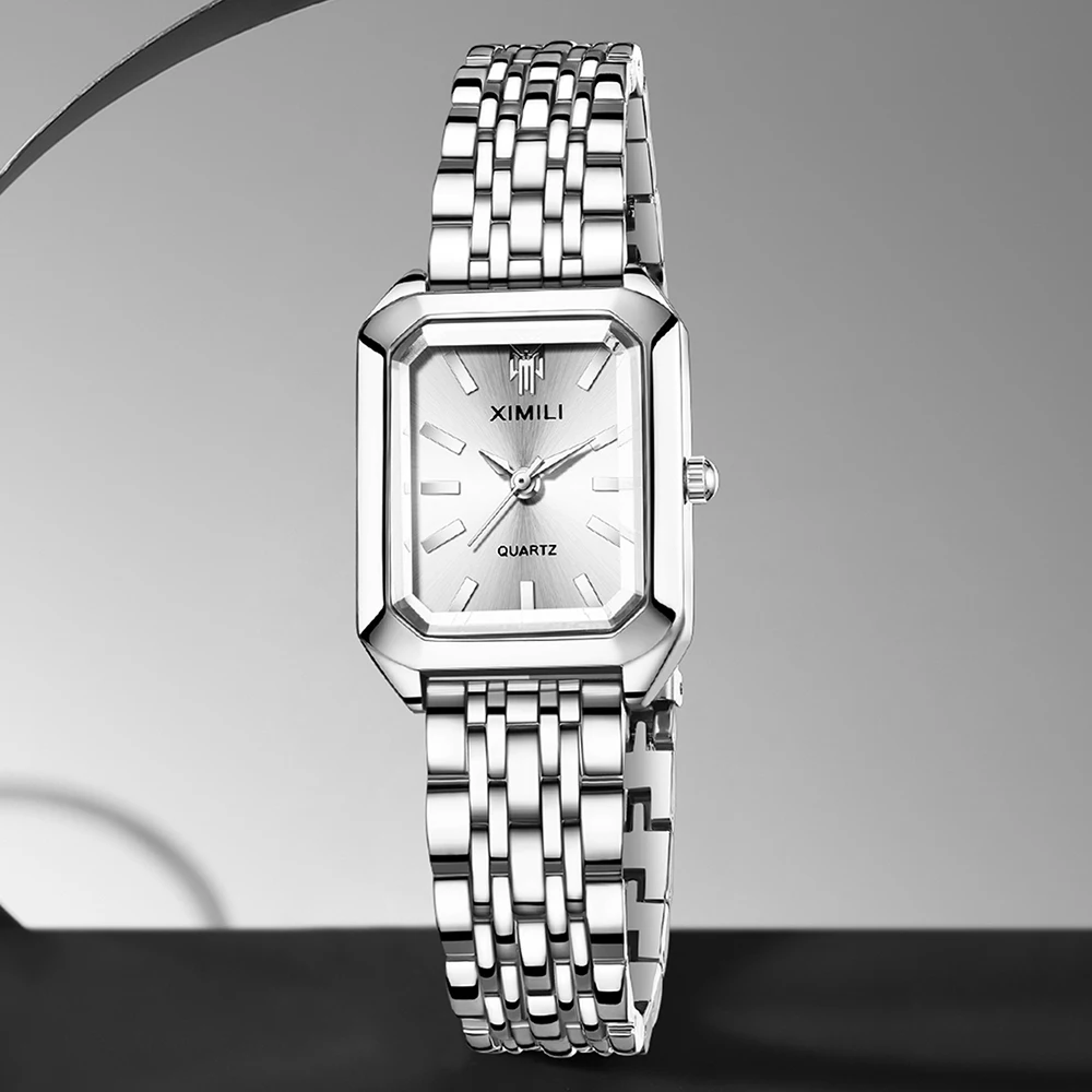 1PSC Women's Trendy Watch Fashion Simple Rectangular Dial Quartz Watch Suitable for Daily Clothing Matching Perfect Holiday Gift