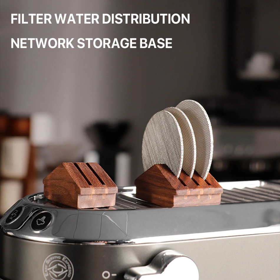 Espresso Coffee Filter Screen Holder Coffee Making Puck Screen Bracket Wooden Walnut Stand Rack for 51MM/54MM/58MM Puck Screen