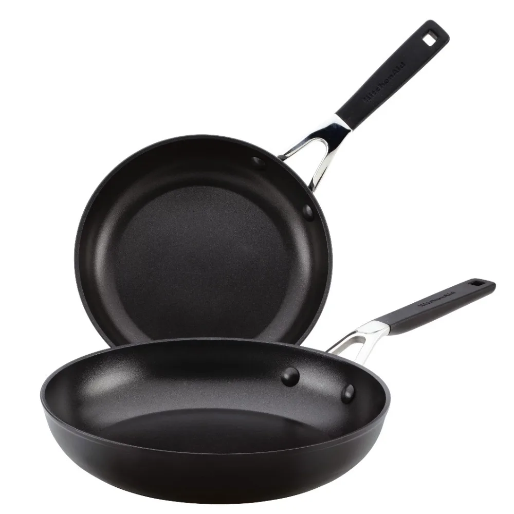 

8.25-Inch and 10-Inch Hard Anodized Nonstick Cookware Set Onyx Black