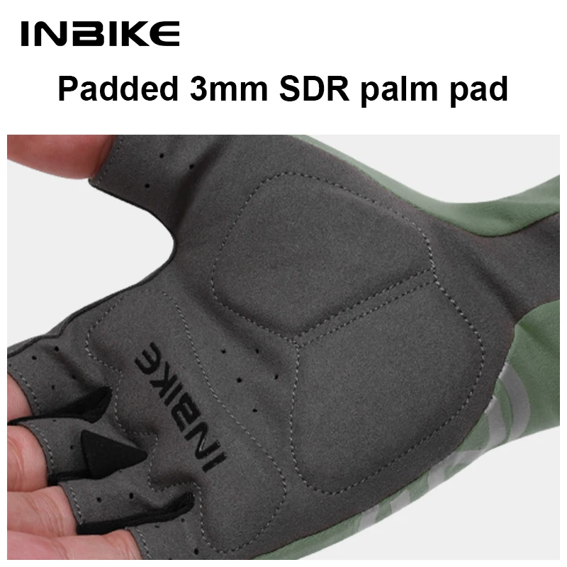 INBIKE Cycling Gloves Half Finger Sport Fitness MTB Bike Gloves Men Women Riding Thickened Palm Pad Bicycle Cycling Accessories