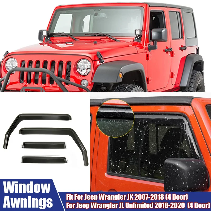 

Высококачественные навесы для дверей автомобиля для Jeep Wrangler JK 2007-2018, для Jeep Wrangler JL 2018-2020, 4-дверные внешние аксессуары