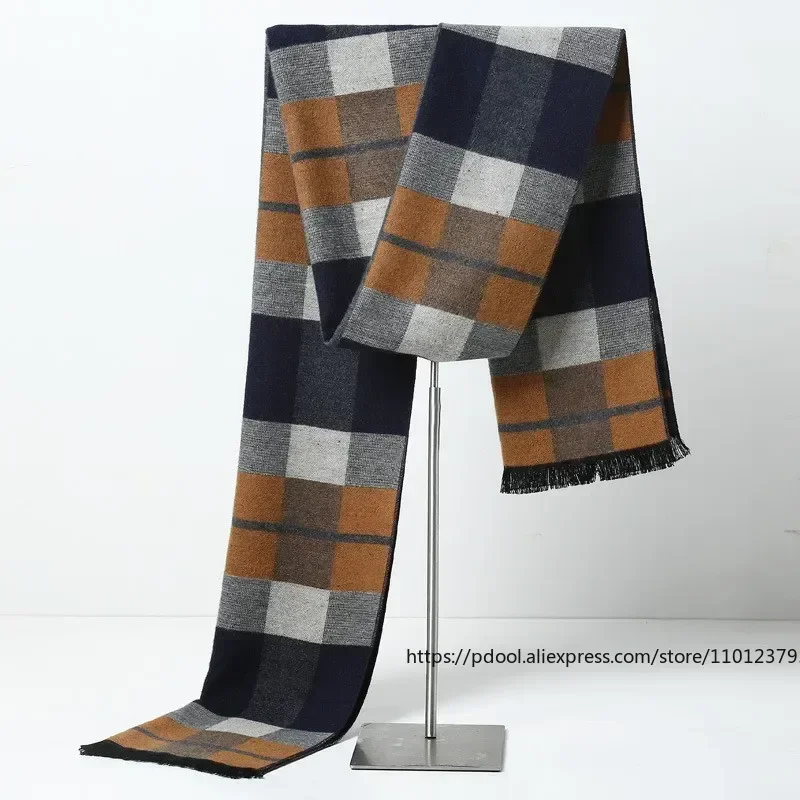 Designer Merk Plaid Heren Kasjmier Sjaal Winter Warme Sjaals Casual Business Lange Wraps Pashmina Kerstcadeau voor Man