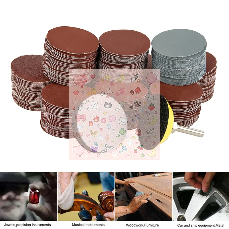 100pcs Set 2 Inch Sanding Discs Pad Kit For Drill Grinder Rotary Tools With Backer Plate Includes 80-3000 Grit Sandpapers