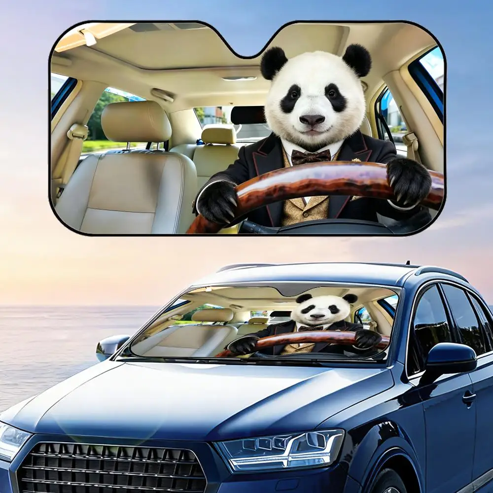 

Panda Driving Sun Visor Reusable Aluminum Foil Windshield UV Protection Heat Insulation Cover Foldable Sun Visor Shade