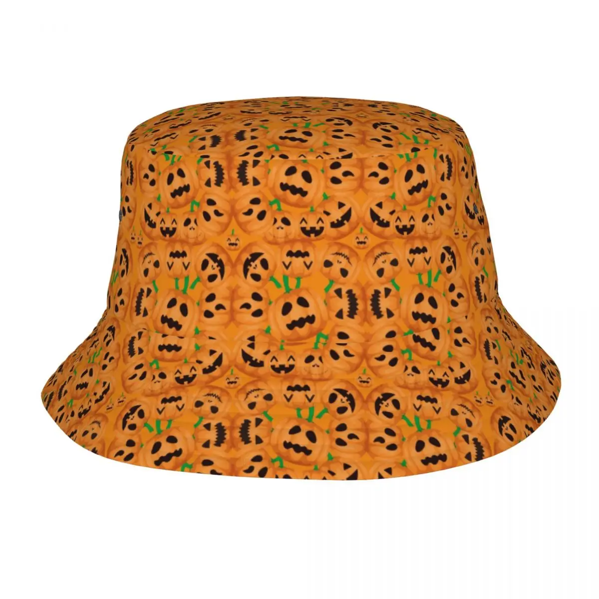 

Halloween Pattern Happy Pumpkin Unisex Bucket Hats Customized Summer Travel Beach Hat