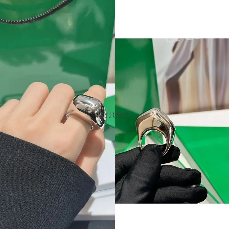 Модное популярное европейское дизайнерское брендовое золотое, серебряное кольцо высшего качества, женское роскошное ювелирное изделие, тренд