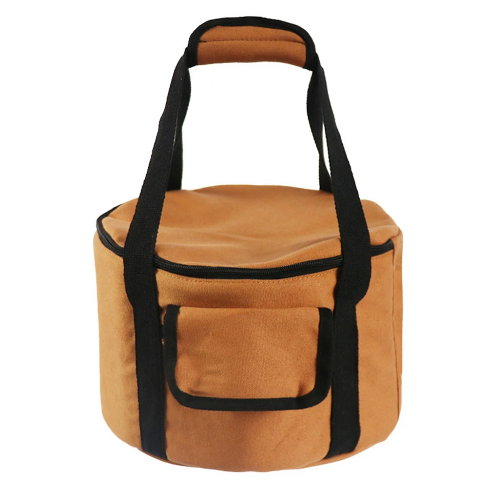 

Large Capacity Outdoor Tool Bag Canvas and Oxford Cloth Organizer Water Repellent Camping Tableware Storage Bag