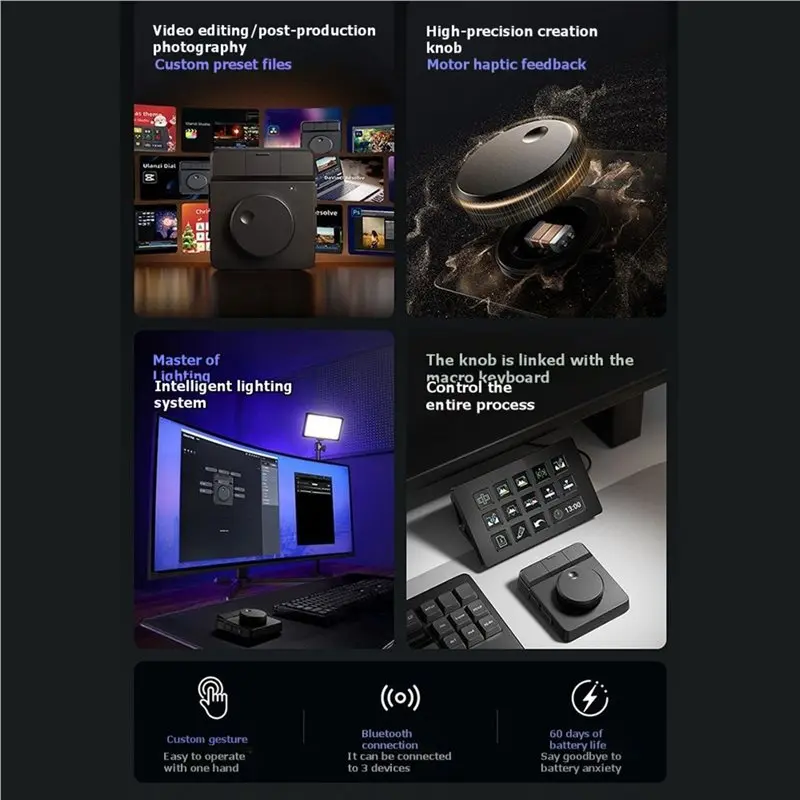 B29C-D100H Dial Creative Controller Wireless Video Editing Assistant