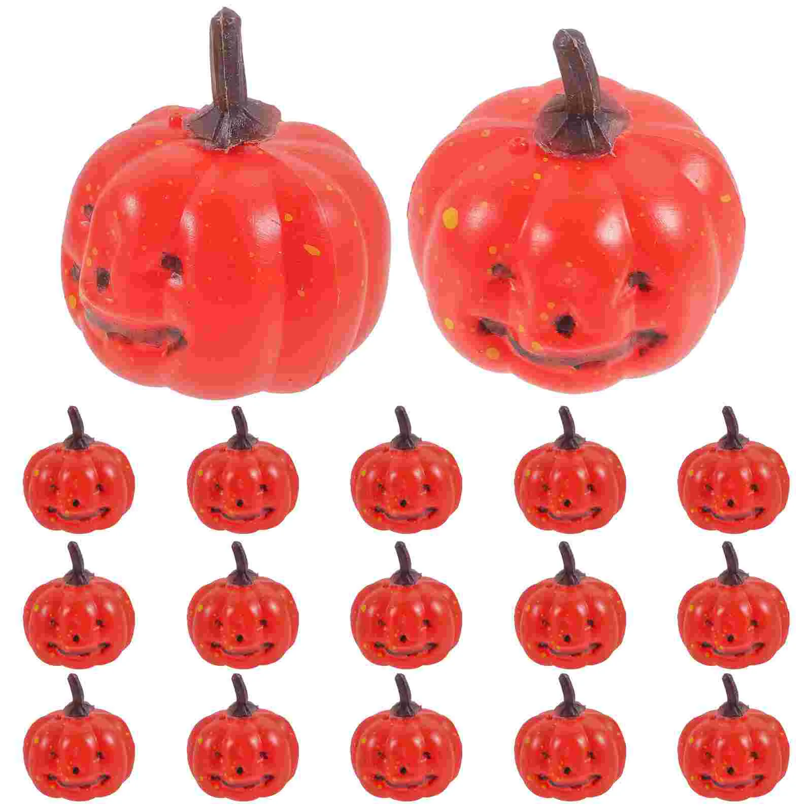 16 Pcs Artificial Pumpkin Halloween Decor Fall Kitchen Plastic Small Pumpkins Props House for Party