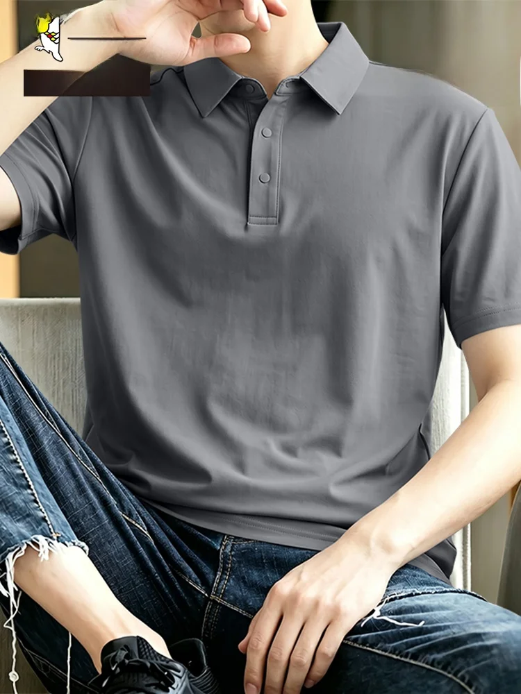 Camisa  Masculina de Seda Gelada TUCANO - Nova Coleção Verão, Sensação Fresca, Solta, Respirável, Manga Curta, Casual e V...