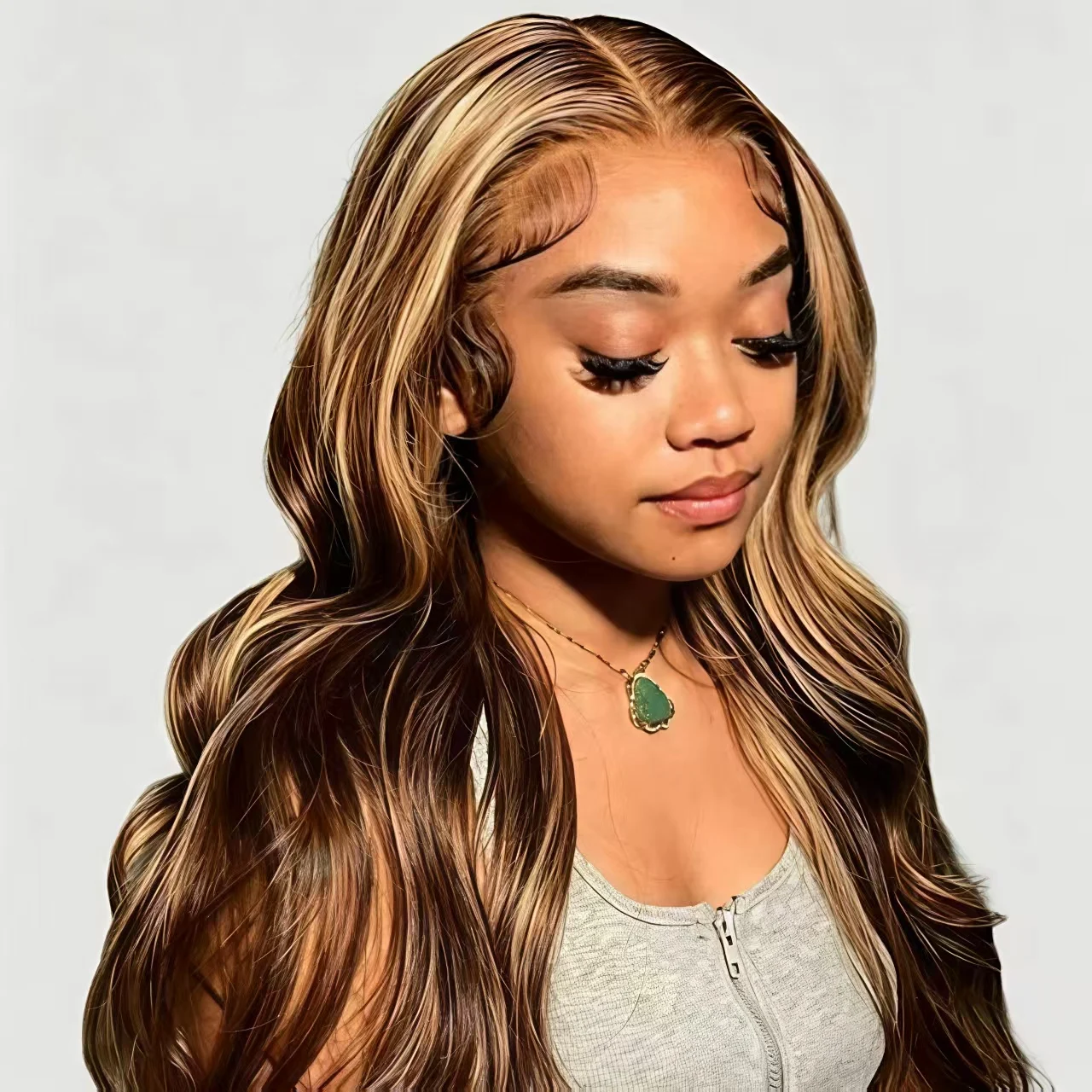

200% Density Full Plump Body Wave 13×6 HD Lace Front Human Hair Wig 4/27 Highlight Color 30 Inch Pre Plucked Natural Baby Hairline for Women
