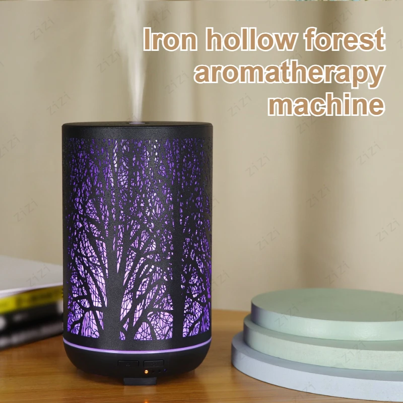 

Iron Hollow Forest Aromatherapy Machine Home Desktop Colorful Lighting Silent Humidification Aromatherapy Machine